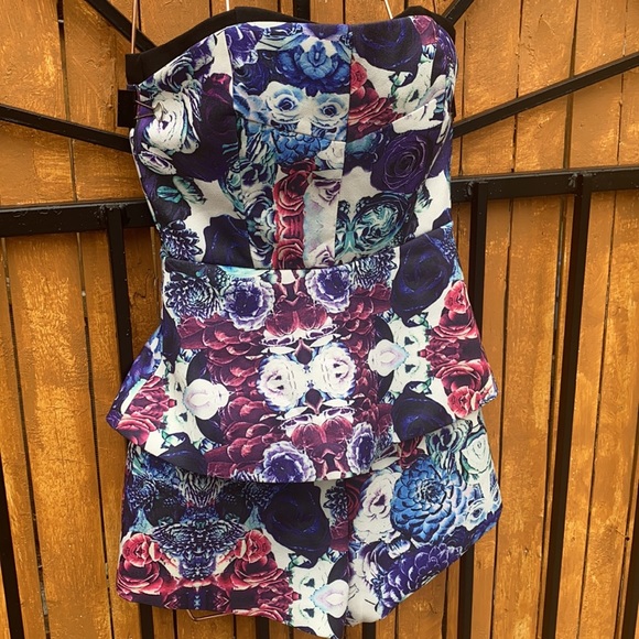 💜 Party romper with purple flowers 💜 - Picture 4 of 10
